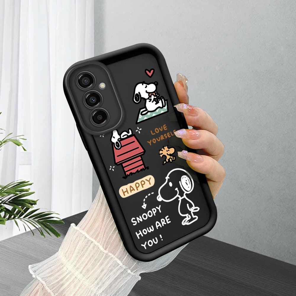 Capa Para Samsung Galaxy M23 M13 4G 5G Capinha De Snoopy Celular Macio Preto Case 6303 TYB
