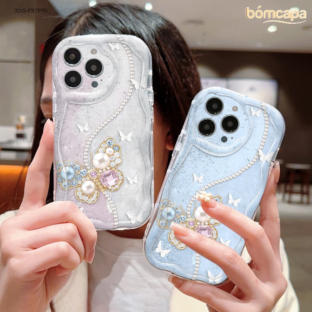 Capinha Capa Para Xiaomi Poco F7 X8 X7 X6 M5S Pro 4G 5G Case De Celular Cream Wave NYW 3137