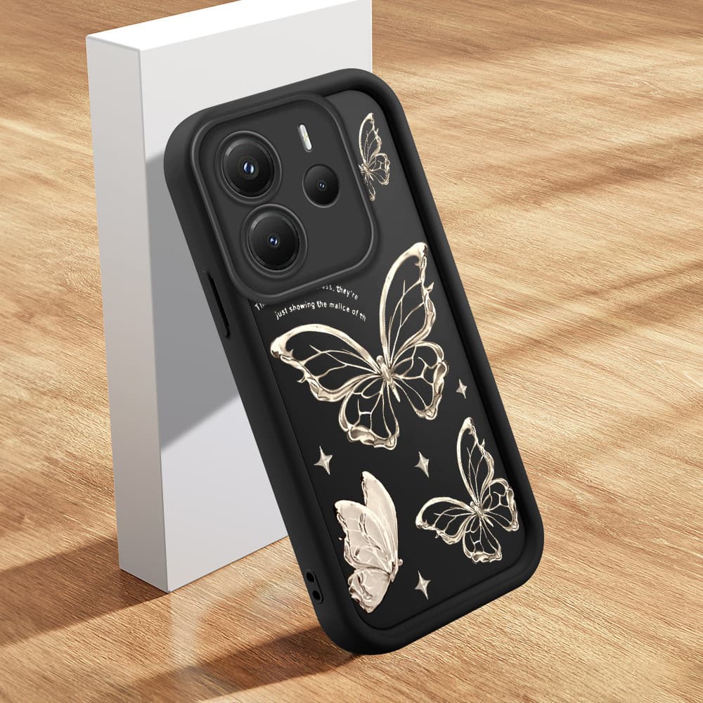Capinha Para Xiaomi Redmi Note 14 5G Capa De Celular Macia Silicone Protetora Preta Case BTY 5688