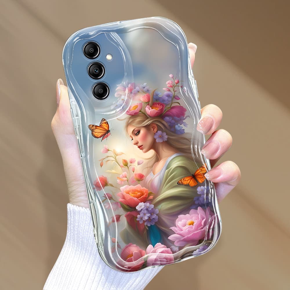 Capa Para Samsung Galaxy A14 4G 5G Capinha De Silicone Macia Celular Protetora Textura Com Creme 3345 Case NYW