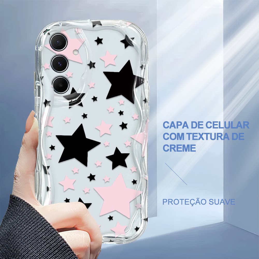Capa Para Samsung Galaxy A55 5G Capinha De Silicone Macia Celular Protetora Textura Com Creme 3267 Case NYW