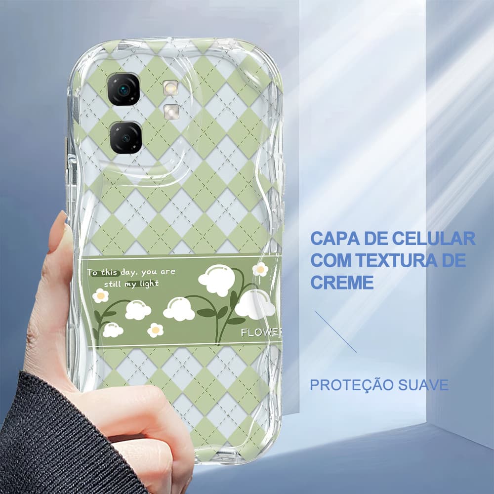Capa Para Infinix Smart 9 Hot 50i Capinha De Silicone Macia Celular Protetora Textura Com Creme 3272 Case NYW