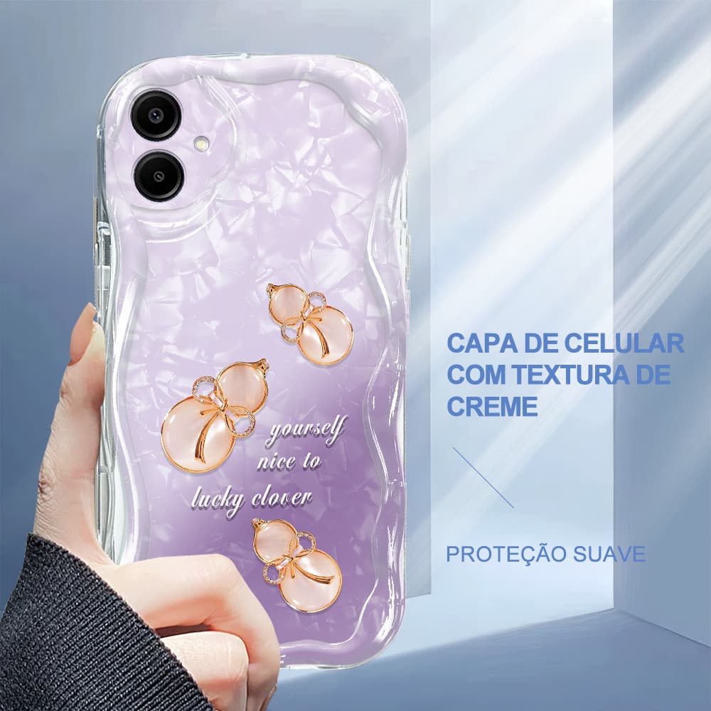 Capa Para Samsung Galaxy A06 Capinha De Silicone Macia Celular Protetora Textura Com Creme 3338 Case NYW