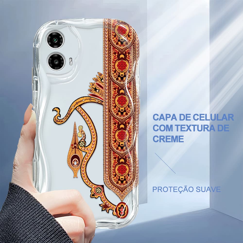 Capa Para Motorola Moto G34 5G Capinha De Silicone Macia Celular Protetora Textura Com Creme 3343 Case NYW