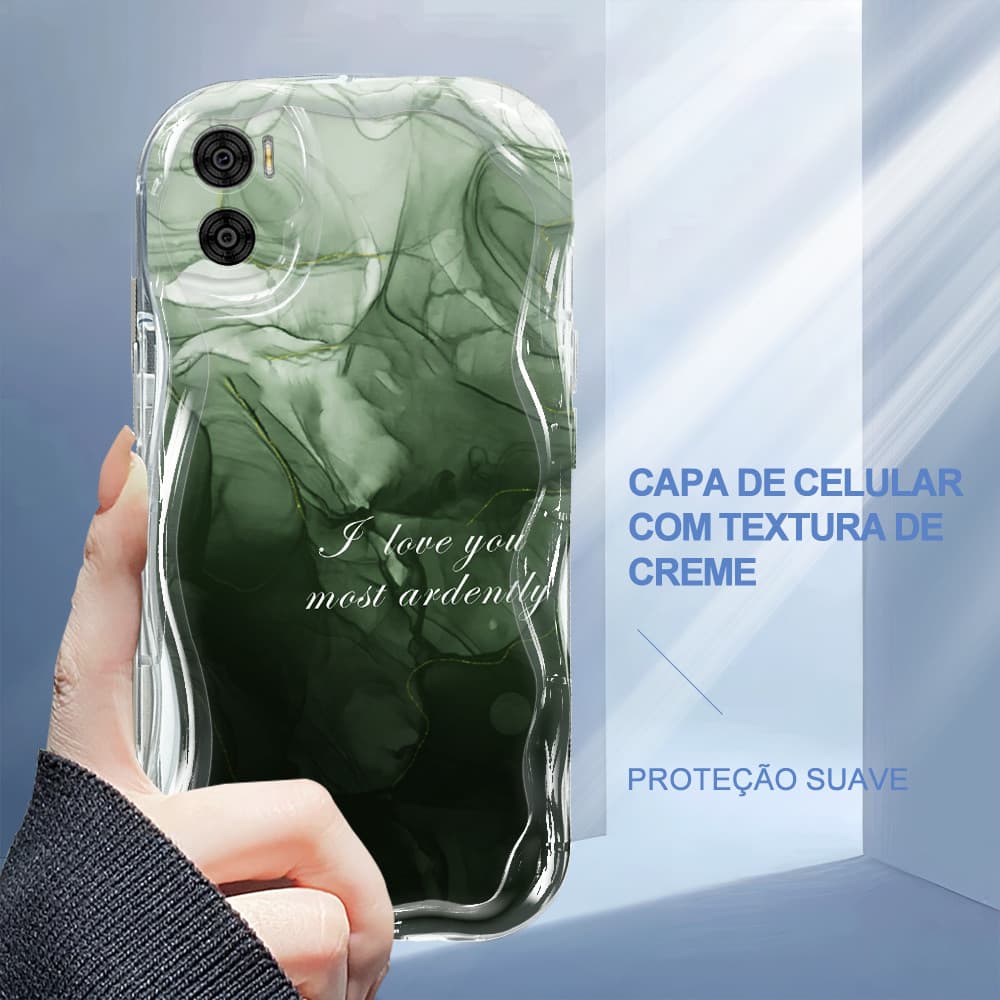 Capa Para Motorola Moto E22 Capinha De Silicone Macia Celular Protetora Textura Com Creme 3228 Case NYW