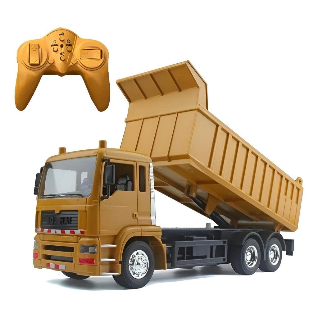 Carrinho De Controle Remoto 8ch Caminhão Caçamba 8 Canais Rc Amarelo