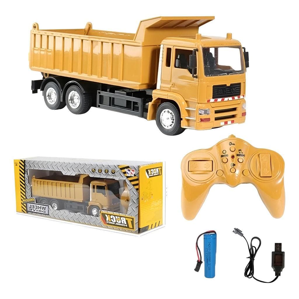 Caminhão Carrinho De Controle Remoto 8ch Caçamba Rc 8 Canais