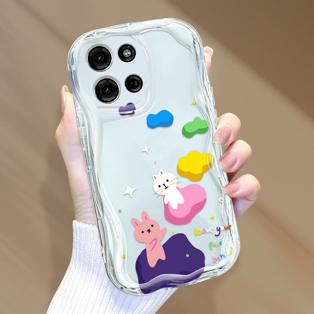 Capa Para Motorola Moto G75 5G Capinha De Silicone Macia Protetora Celular Com Textura Ondulada 3189 Case NYW