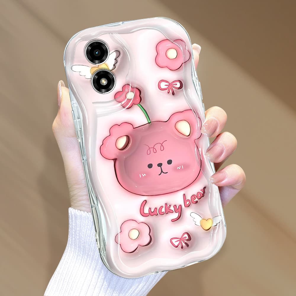 Capa Para Motorola Moto G04 G04S Capinha De Silicone Macia Protetora Celular Com Textura Ondulada 3224 Case NYW