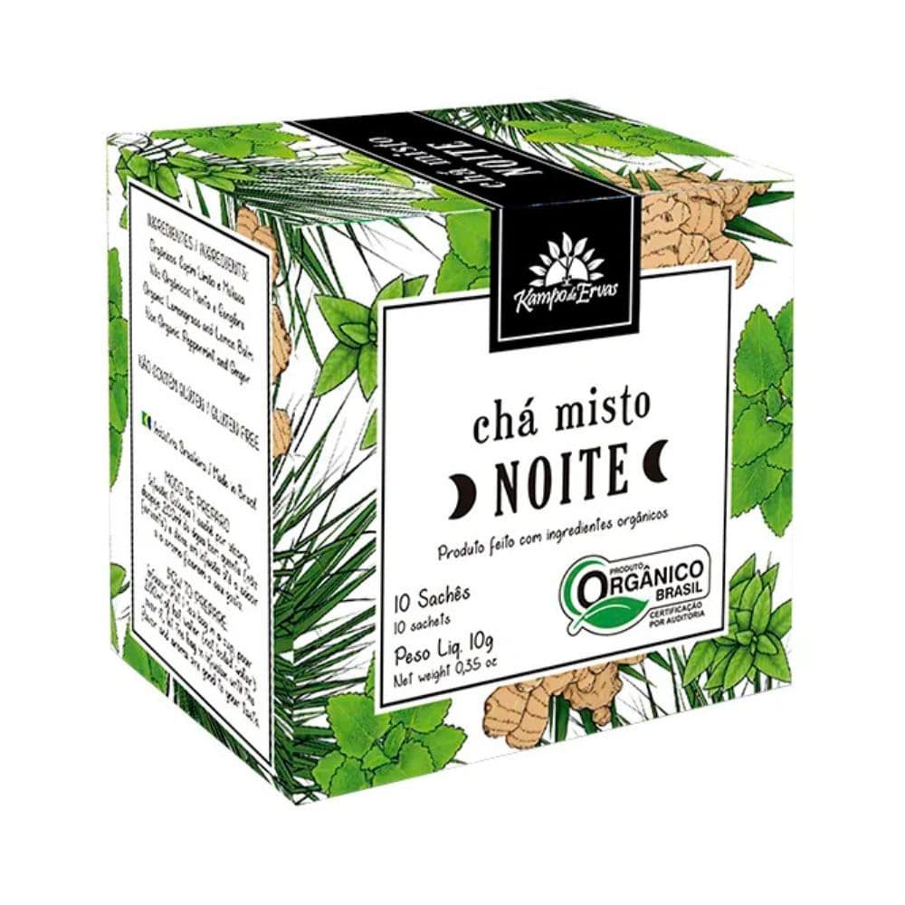Chá Misto Noite Orgânico em Sachês Kampo de Ervas 10g