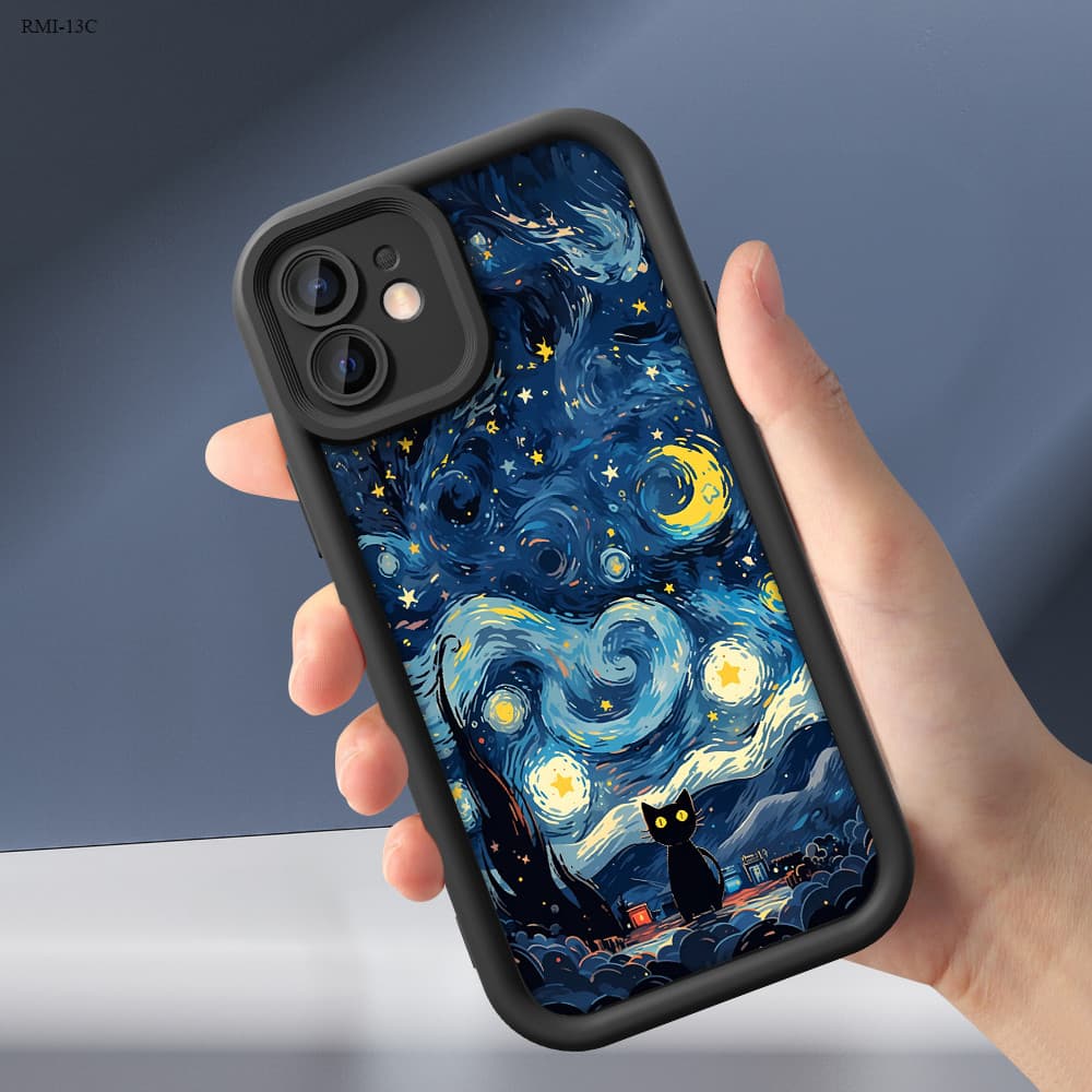 Capinha Gato Preto Para Xiaomi Redmi 15C 13C 14C 12C 15 12 13 4G 5G Capa de Silicone Macia Anti-queda Celular TY5466