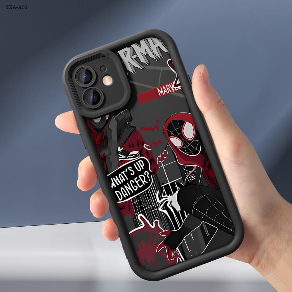 Capinha Homem-Aranha Preto Para Samsung Galaxy A06 A07 A05 A05S A04E A03S A03 Core 4G 5G Capa de Anti-queda TY5849