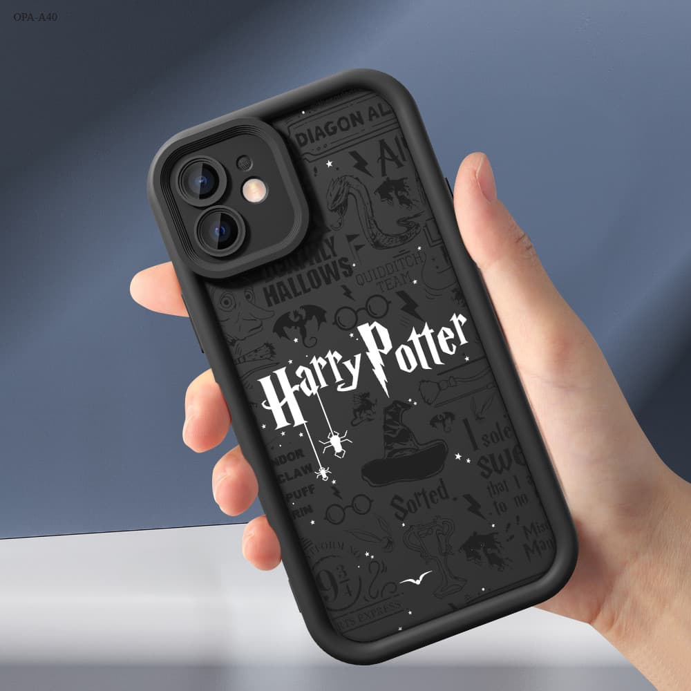 Capinha Harry Potter Preto Para OPPO A40 A60 4G 5G Capa de Silicone Macia Anti-queda Celular TY5851