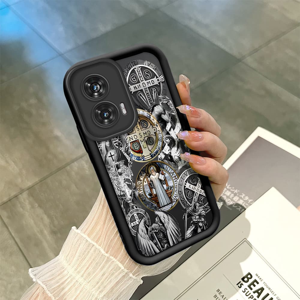 Capinha Para Motorola Moto Edge 50 Fusion Capa De Celular Macia Silicone Protetora Preta Case BTY 6850