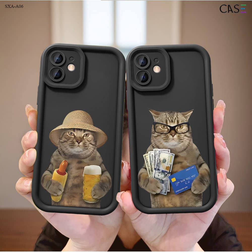 Capinha Gato Engraçado Para Samsung Galaxy A06 A07 A05 A05S A04E A03S A03 Core 4G 5G Capa de Anti-queda Celular TY6994