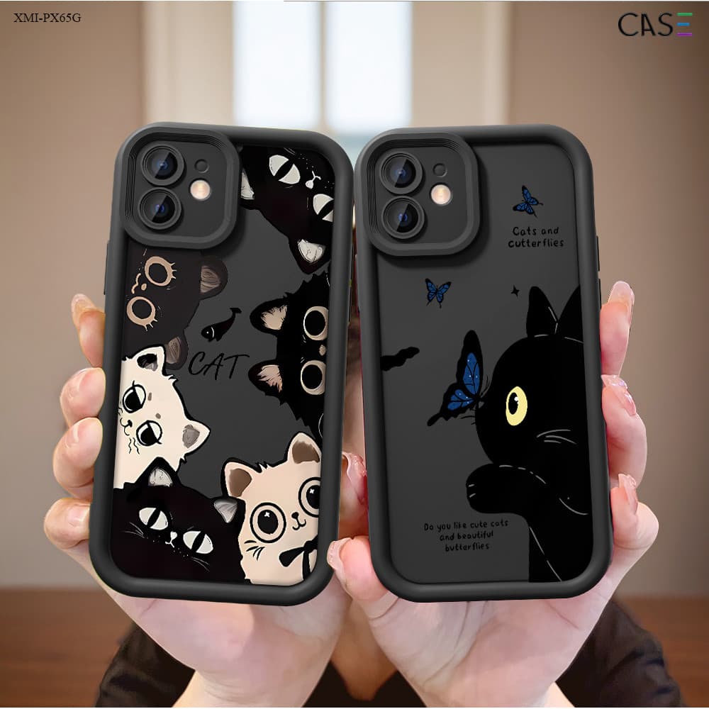 Capinha Gato Preto Para Xiaomi Poco C65 C75 C71 Capa de Silicone Macia Anti-queda Celular TY6996