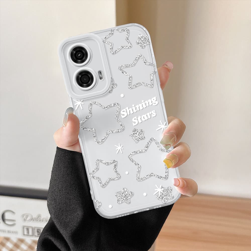 Capinha Capa Para Motorola Moto G24 Bonito Estrela Transparente Silicone De Celular 0297TSY