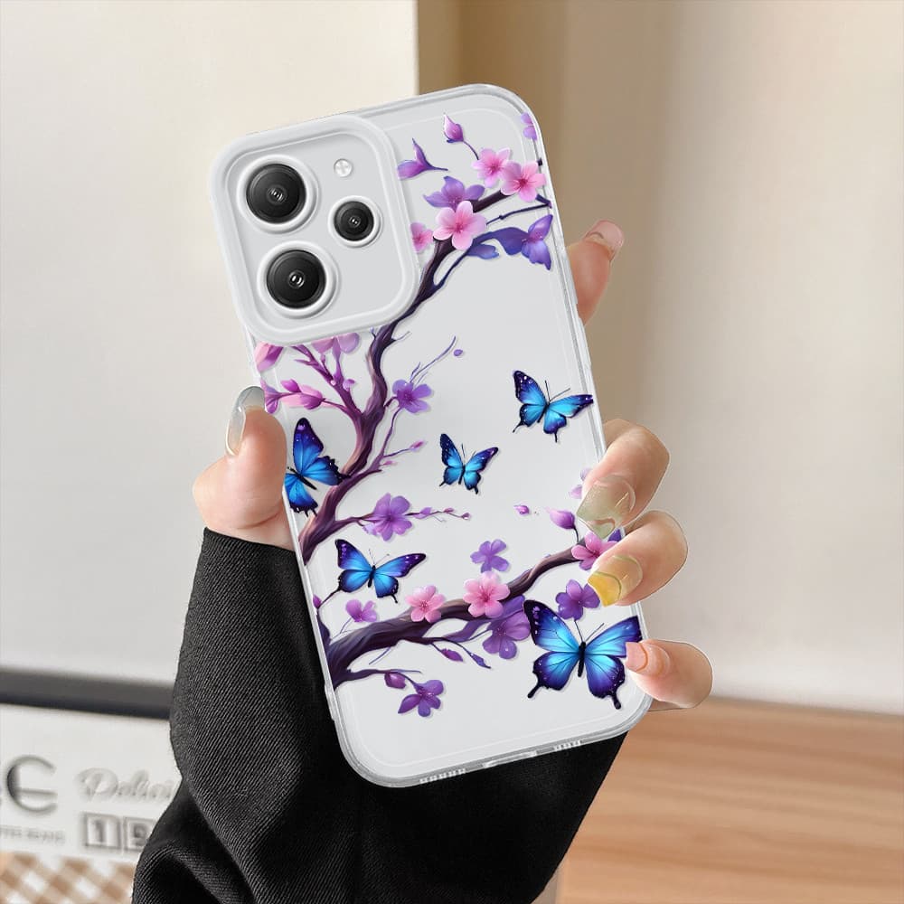 Capinha Capa Para Xiaomi Redmi 12 Borboleta Transparente Silicone De Celular 0242TSY