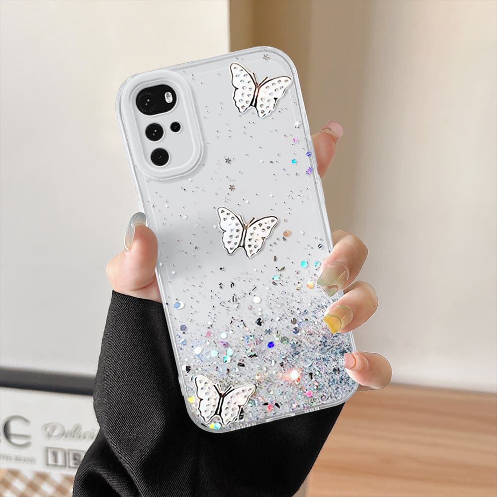 Capinha Capa Para Motorola Moto G22 Borboleta Transparente Silicone De Celular 0274TSY