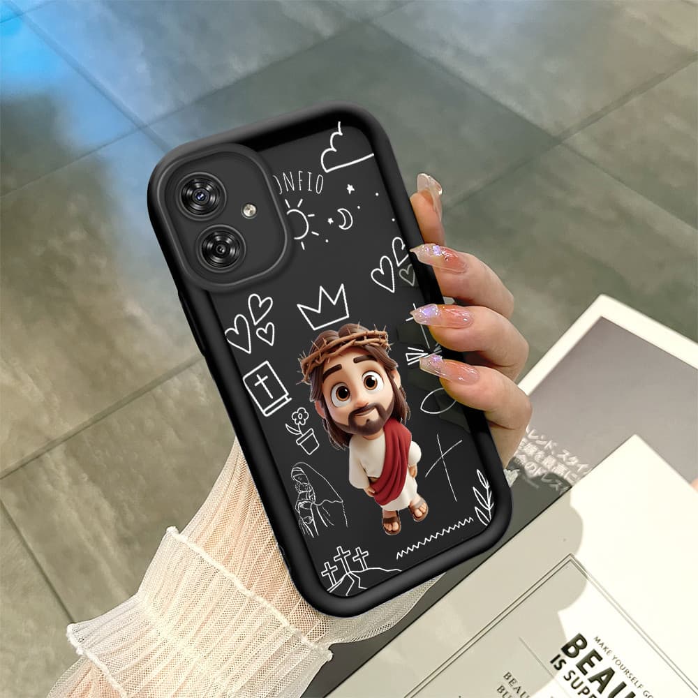 Capa Para Motorola Moto G54 5G Capinha de Celular de Preta Silicone Estilo Minimalista TY6128