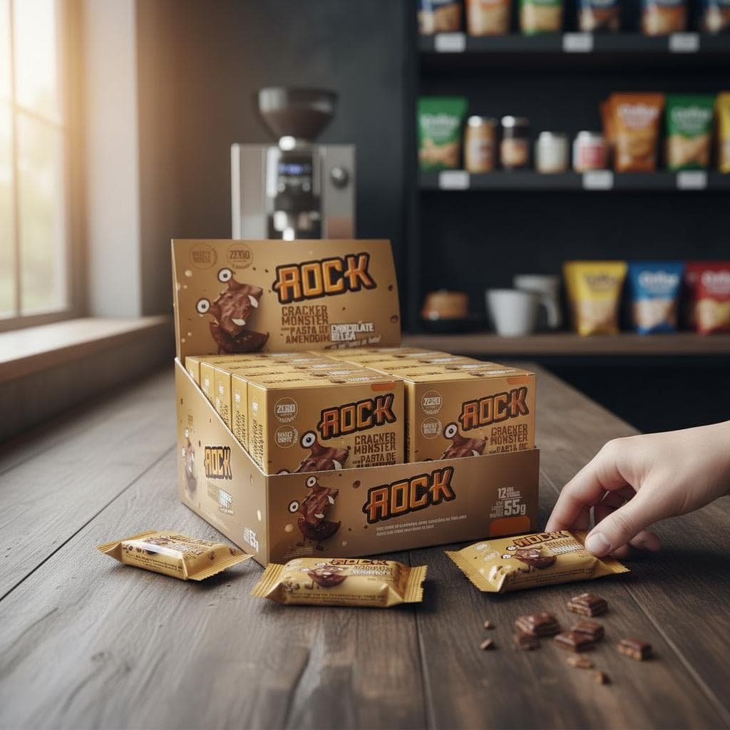 Alfajor Fit C Whey Protein Cracker Monster ROCK C12 Un Choco Belga