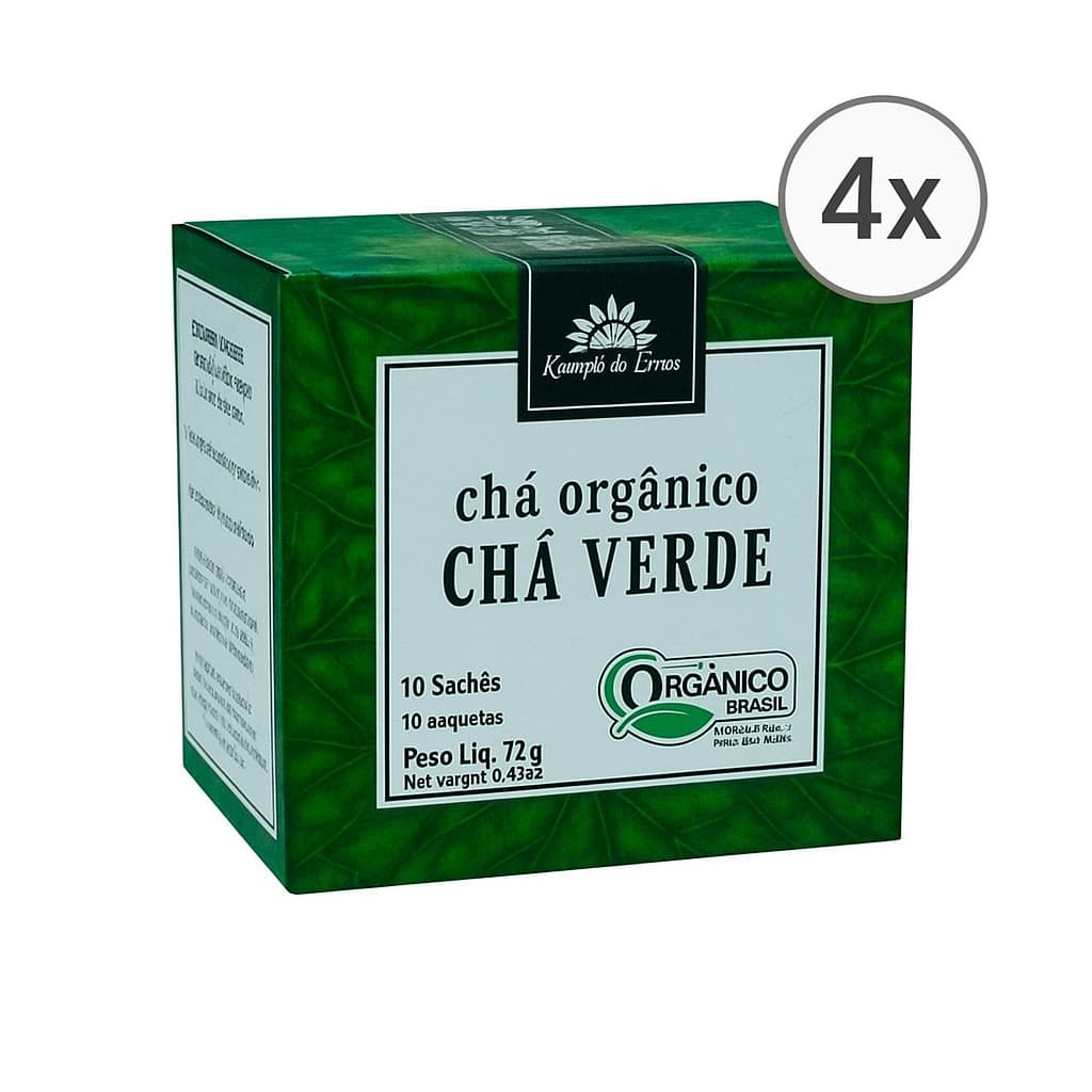 Kit 4X Chá Verde Orgânico Da Kampo De Ervas 10G