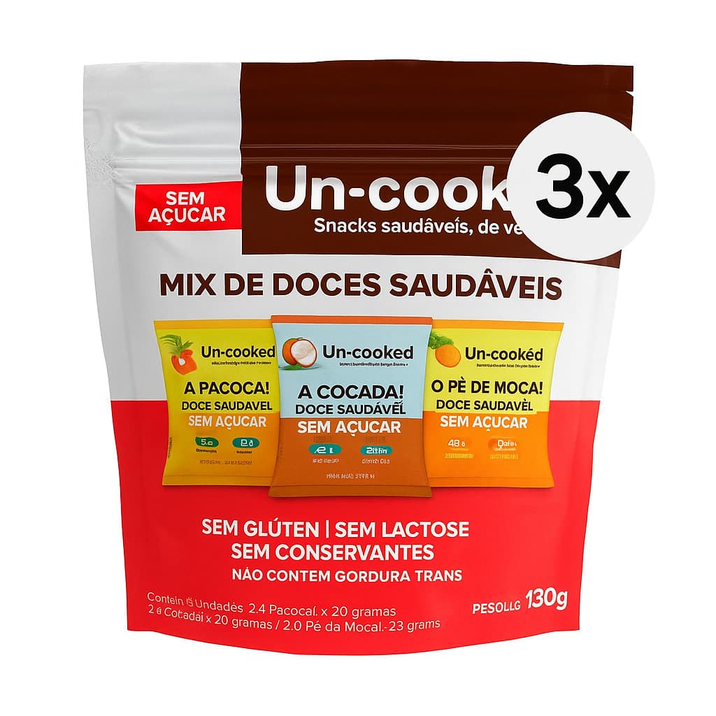 Kit 3X Mix De Doces Saudáveis Uncooked 130G