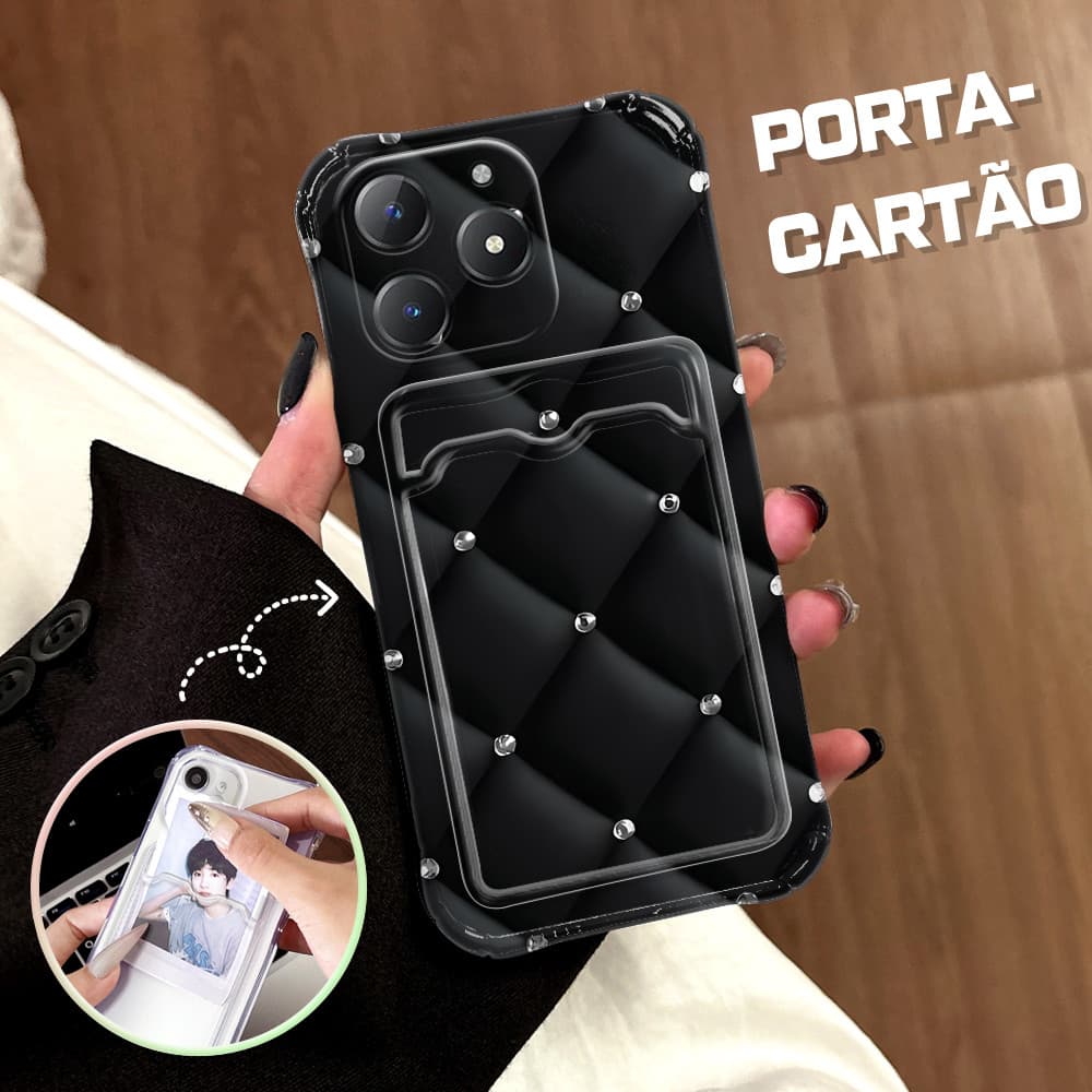 Capinha Porta Cartão Anti Impacto Luxo Para Realme C61 C63 Narzo N63 Capa De Celular Capa KB6131