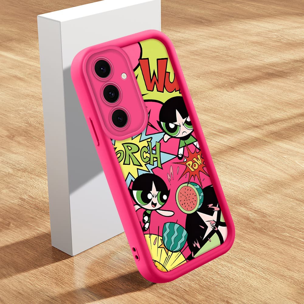 Capinha Para Samsung Galaxy S24 FE 5G Silicone Celular Capa De Case Rosa Verde 1432 TY