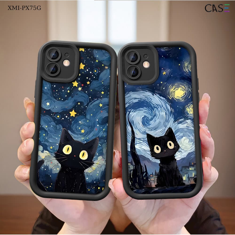 Capinha Gato Preto Para Xiaomi Poco X7 X6 X5 X3 Pro NFC GT 4G 5G Capa de Silicone Macia Anti-queda Celular TY5656