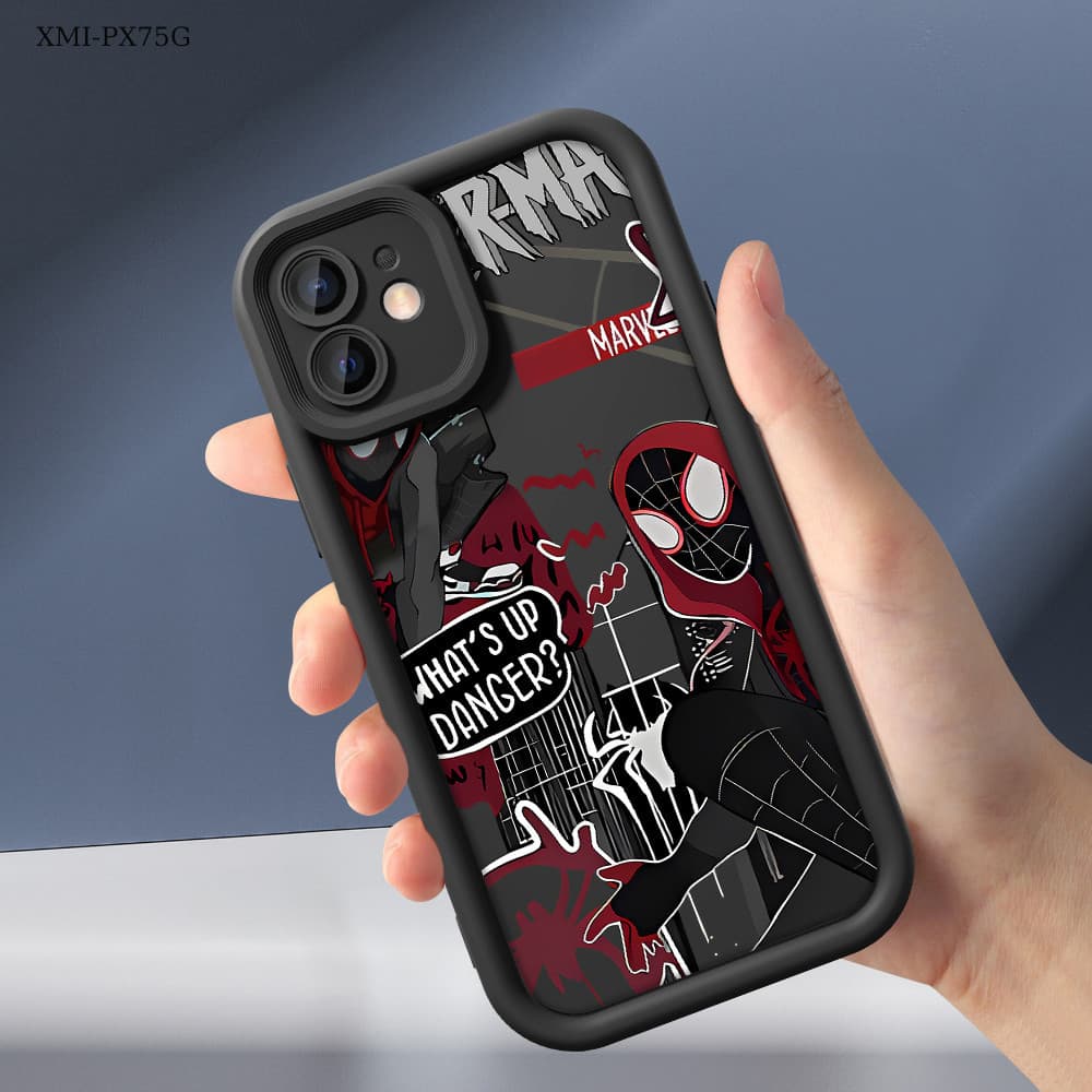 Capinha Homem-Aranha Preto Para Xiaomi Poco X8 X7 X6 X5 X3 Pro Max NFC GT 4G 5G Capa Silicone Anti-queda Celular TY5849