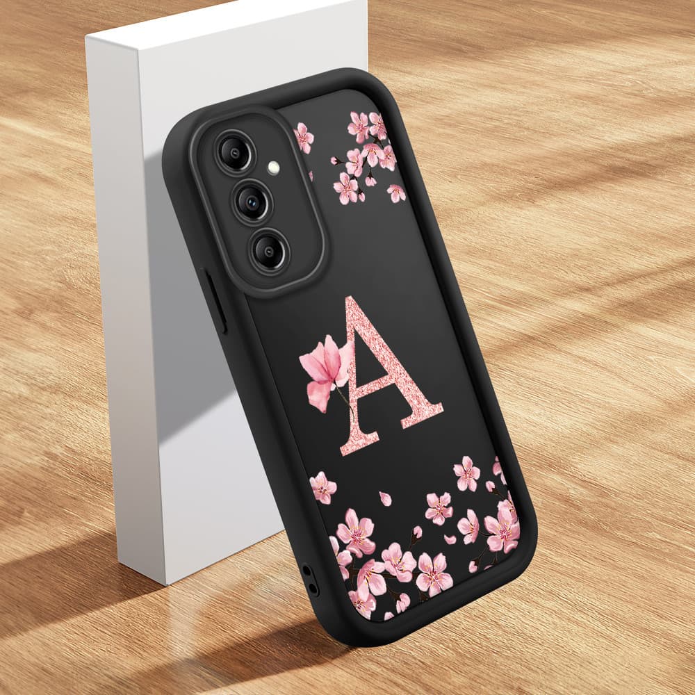 Capinha Letra Personalizada Para Samsung Galaxy A14 4G 5G Capa De Celular Macia Silicone Protetora Preta Case DZ