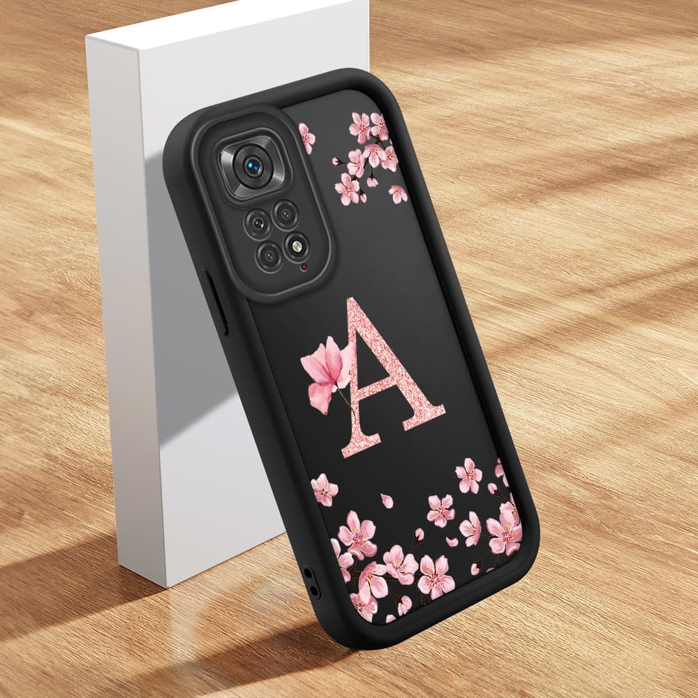 Capinha Letra Personalizada Para Xiaomi Redmi Note 11 11S Capa De Celular Macia Silicone Protetora Preta Case DZ