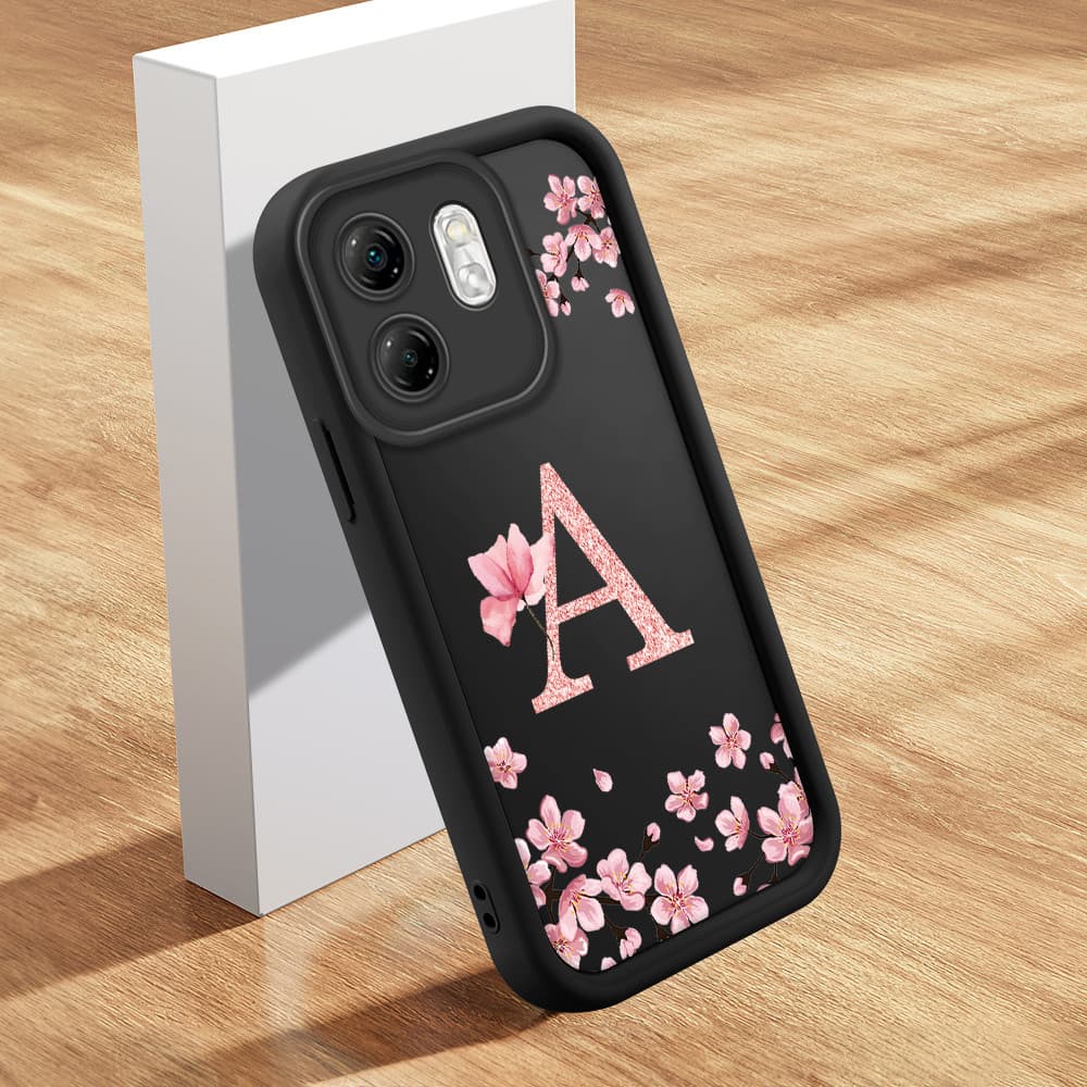 Capinha Letra Personalizada Para Infinix Smart 9 Hot 50i Capa De Celular Macia Silicone Protetora Preta Case DZ