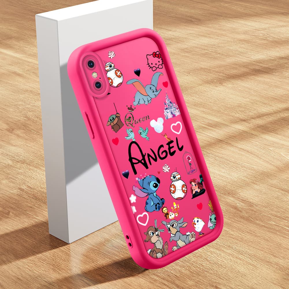 Capinha De Macia Silicone Capa Para iPhone XS MAX Capas Fofo Rosa Case Capinhas TY 2275