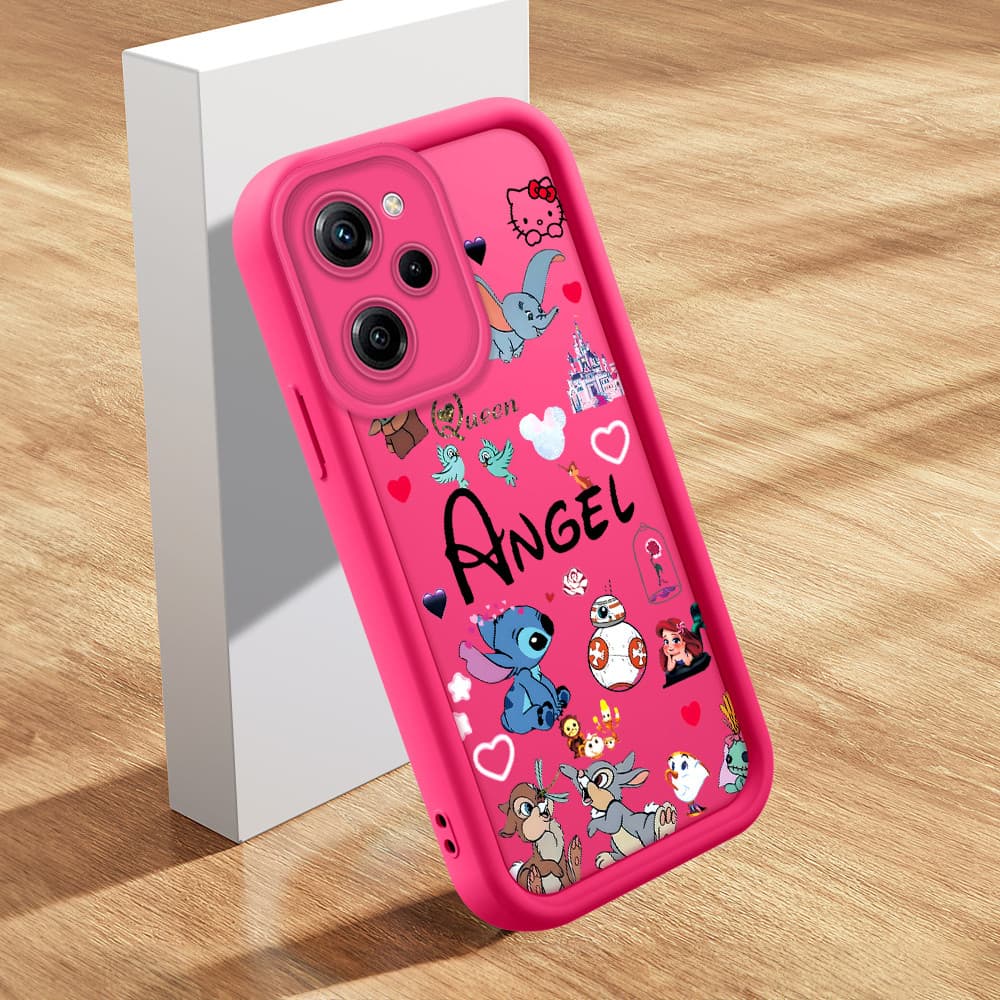 Capinha De Macia Silicone Capa Para Xiaomi Poco X5 Pro 5G Capas Fofo Rosa Case Capinhas TY 2275