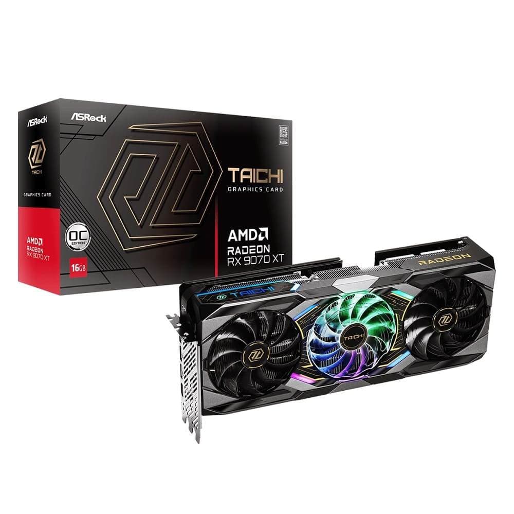 Placa de Vídeo AsRock AMD Radeon RX 9070 XT Taichi OC 16GB GDDR6 256 Bits - 90-GA5HZZ-00UANF