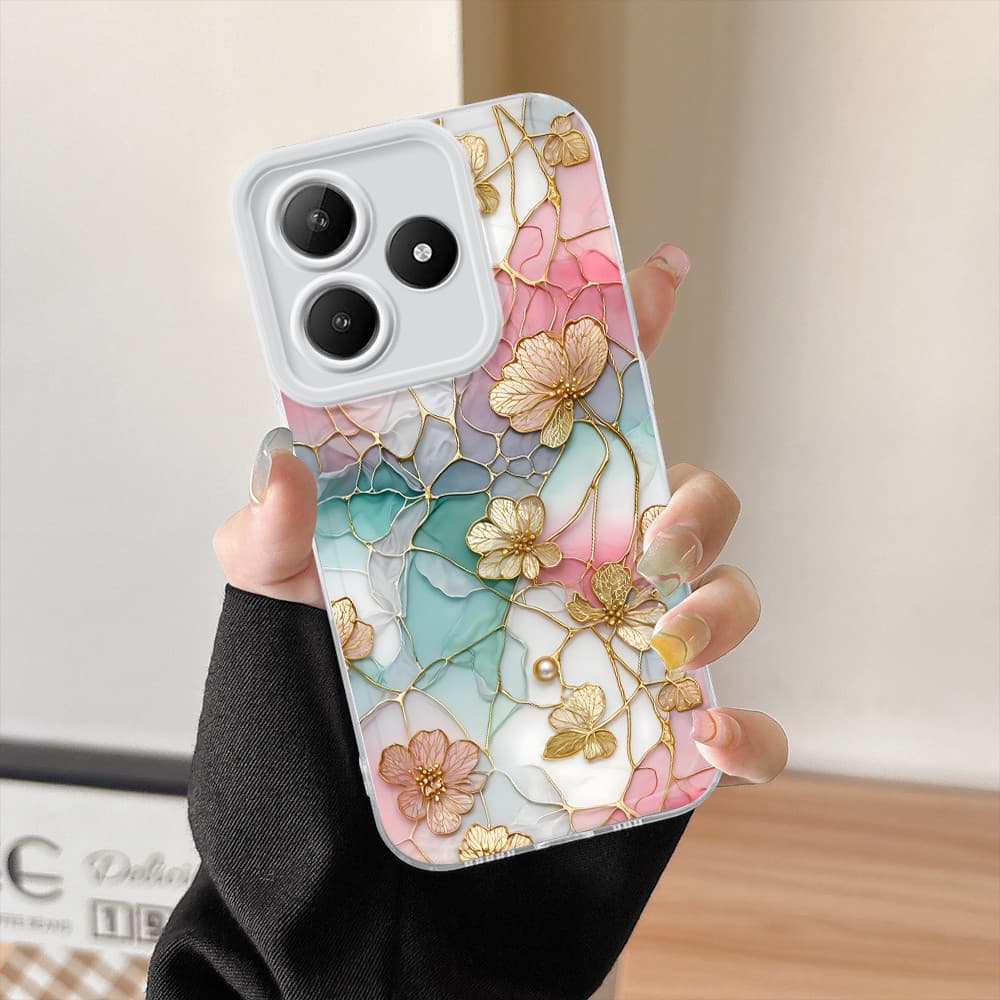 Capinha Flor Para Realme C61 C63 Capa De Celular Macio Simples Transparente Case 0279 TSY