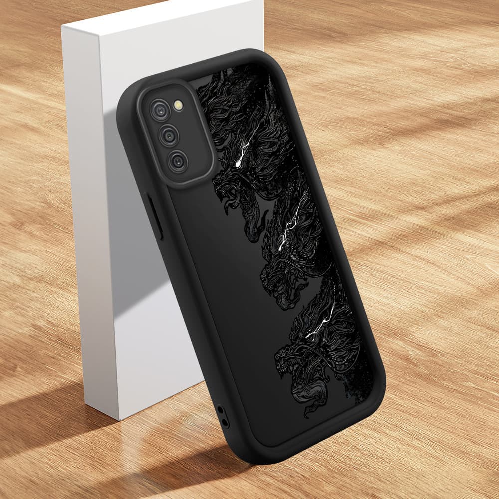 Capinha de Silicone Preta no Estilo Simples Para Samsung Galaxy A03S  A02S Capa de Celular TY7423