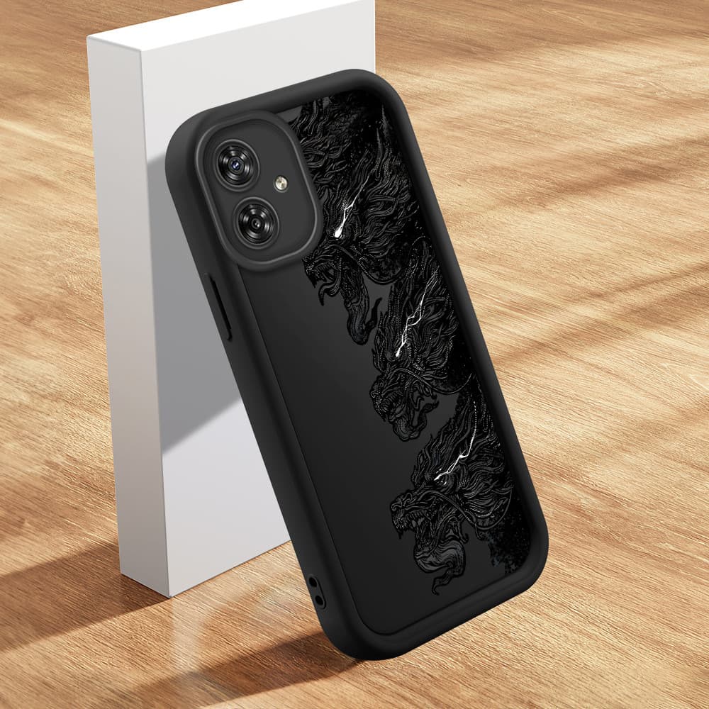 Capinha de Silicone Preta no Estilo Simples Para Motorola Moto G54 5G Capa de Celular TY7423