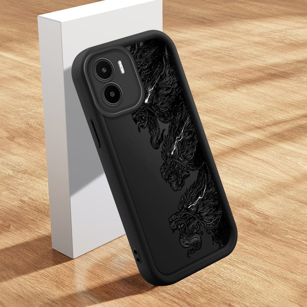 Capinha de Silicone Preta no Estilo Simples Para Xiaomi Redmi A1 A2 Capa de Celular TY7423