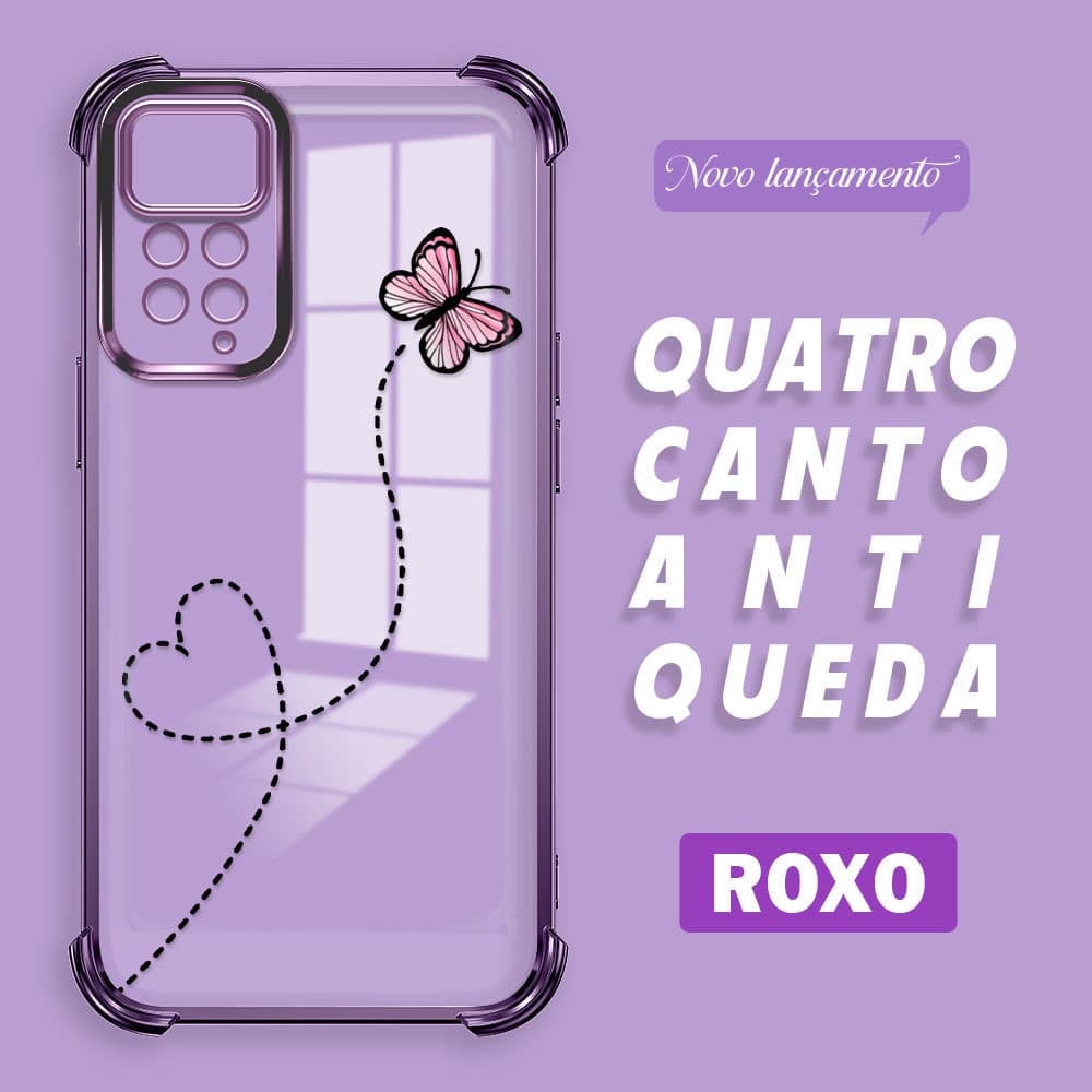 Capinha de Celular Borboleta Minimalista Anti Queda Para Xiaomi Redmi Note 12 Pro 4G Capa Macia Case FS0924