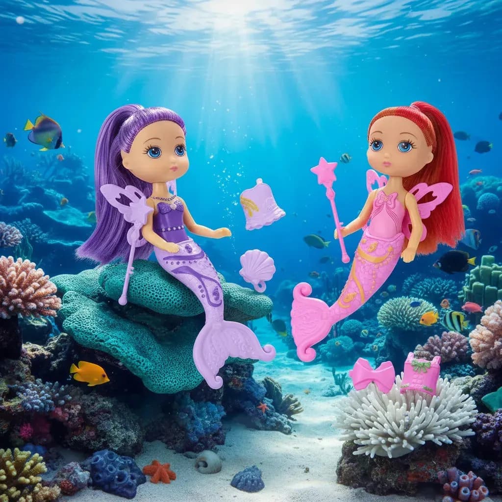 Kit De Bonecas Fada E Sereia Articuladas Com Cabelo Colorido  Ark Toys (17 )