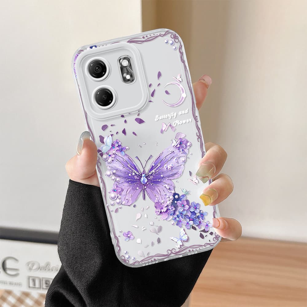 Capinha Capa Para Infinix Smart 9 Hot 50i Kawaii Transparente Silicone De Celular 0408TSY