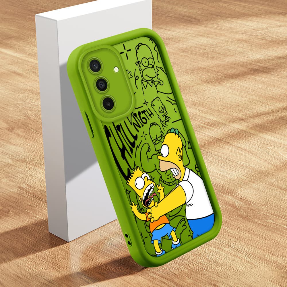Capinha Celular Silicone Macio Rosa Verde Anti Choque Capa Samsung Galaxy A17 A26 4G 5G Capa Protetora Criativa 1897 TY