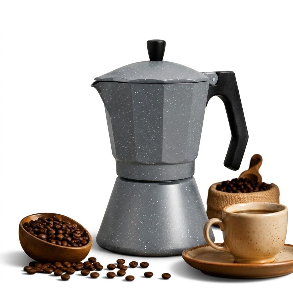 Cafeteira Italiana 9 Cafés 450ml Grafite Moka Para Fogão de Indução Expresso Para 9 Xícaras