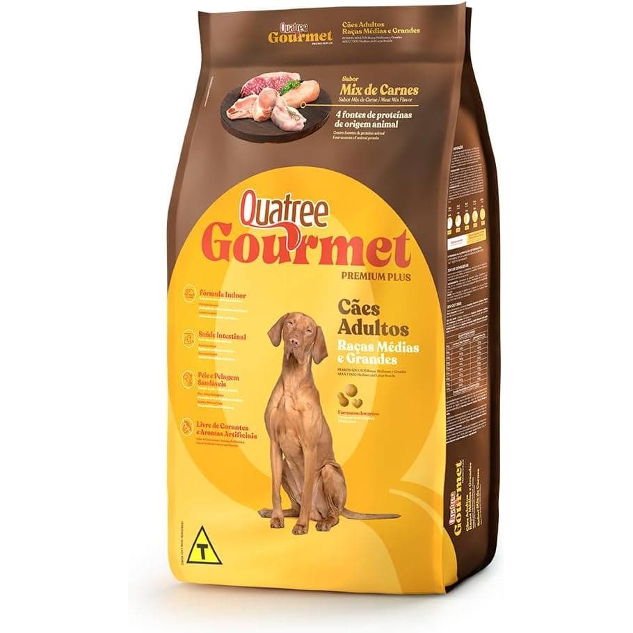 Ração Cachorro Adulto Quatree Gourmet Sem Corante 15kg