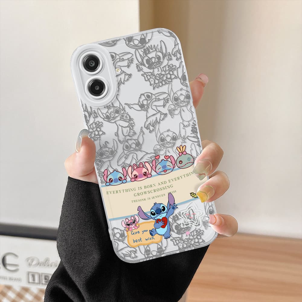 Capinha Stitch Para Samsung Galaxy A07 4G 5G Capa De Celular Macio Simples Transparente Case 0299 TSY