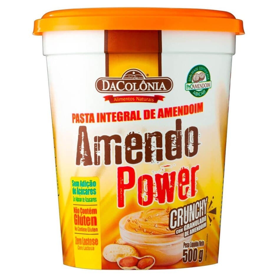 Pasta De Amendoim Crunchy 500g Proteína Natural Crocante Cremosa Fitness Saudável