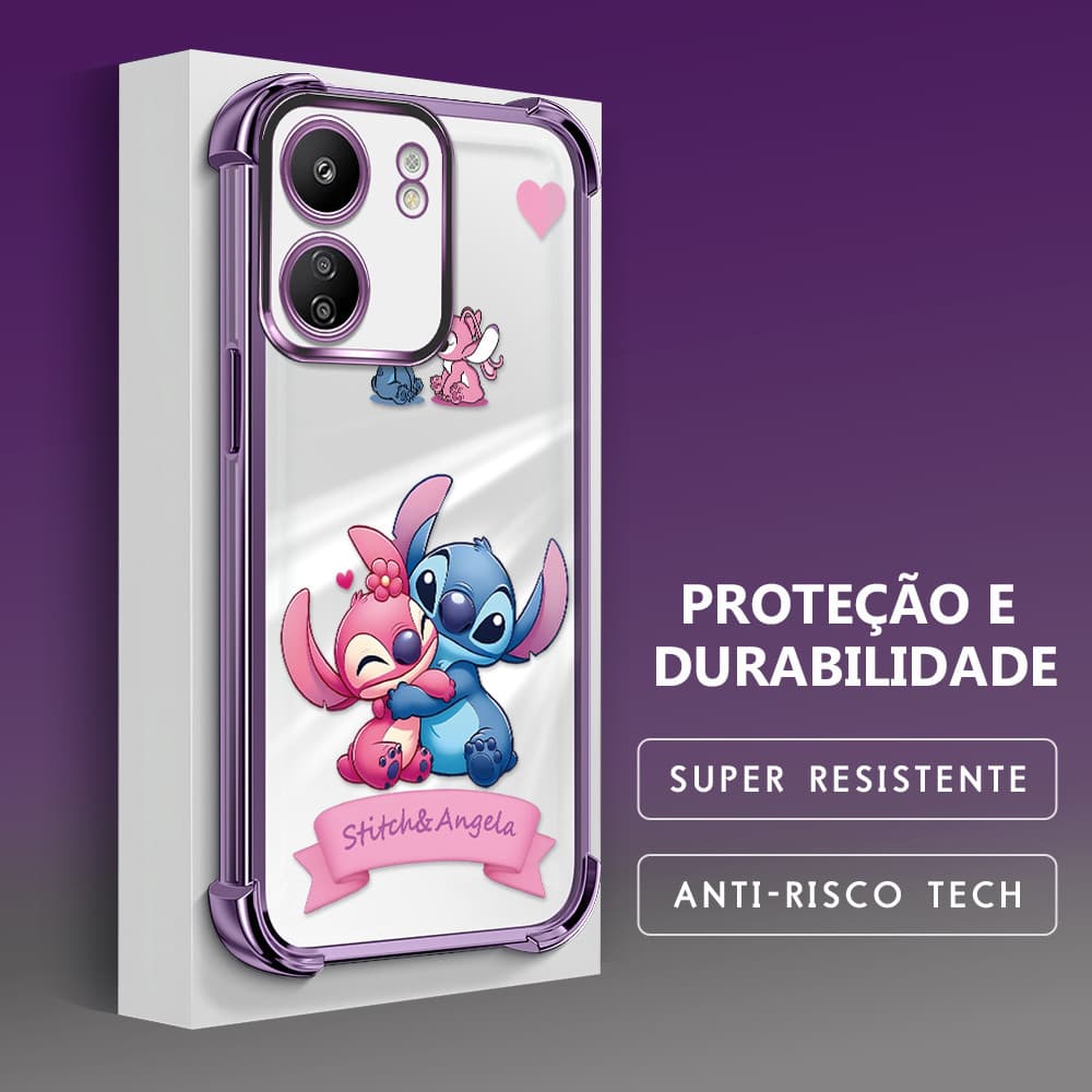 Capinha Stitch Para Xiaomi Redmi 13C Poco C65 4G Macia Transparente Capa De Celular Anti Queda FS0138